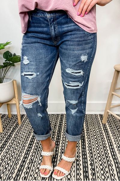 Picture of Plus Size Jeans Blue Distressed